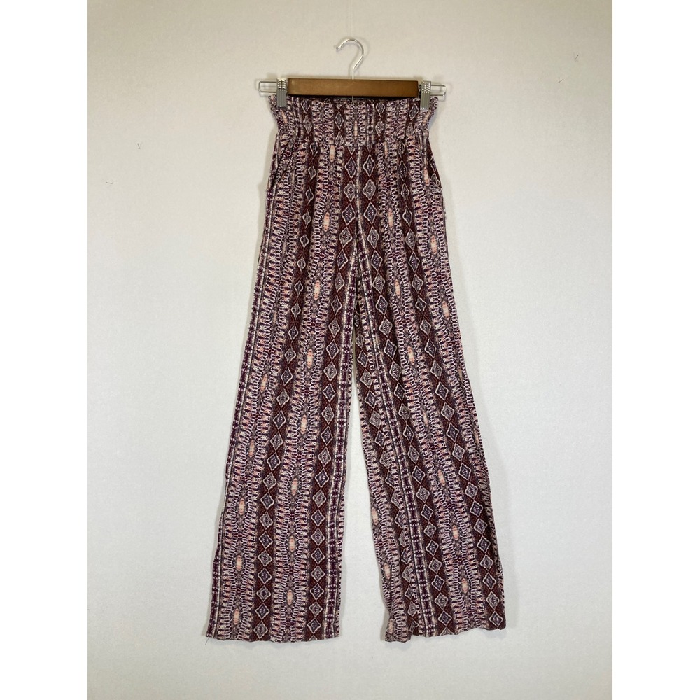 Boho Festival Mossimo Supply Co Womens Small Purple Geometric Wide Leg Pants